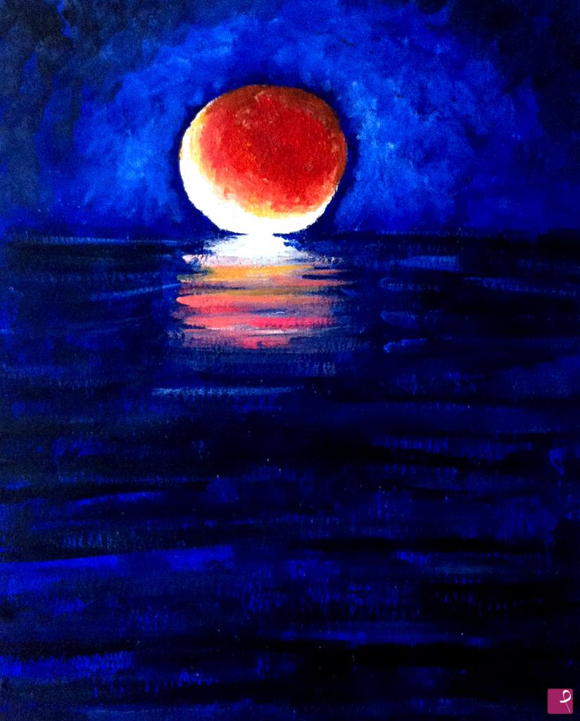 quadri in vendita online - moon red