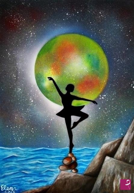 quadri in vendita online - Moonlight Dance