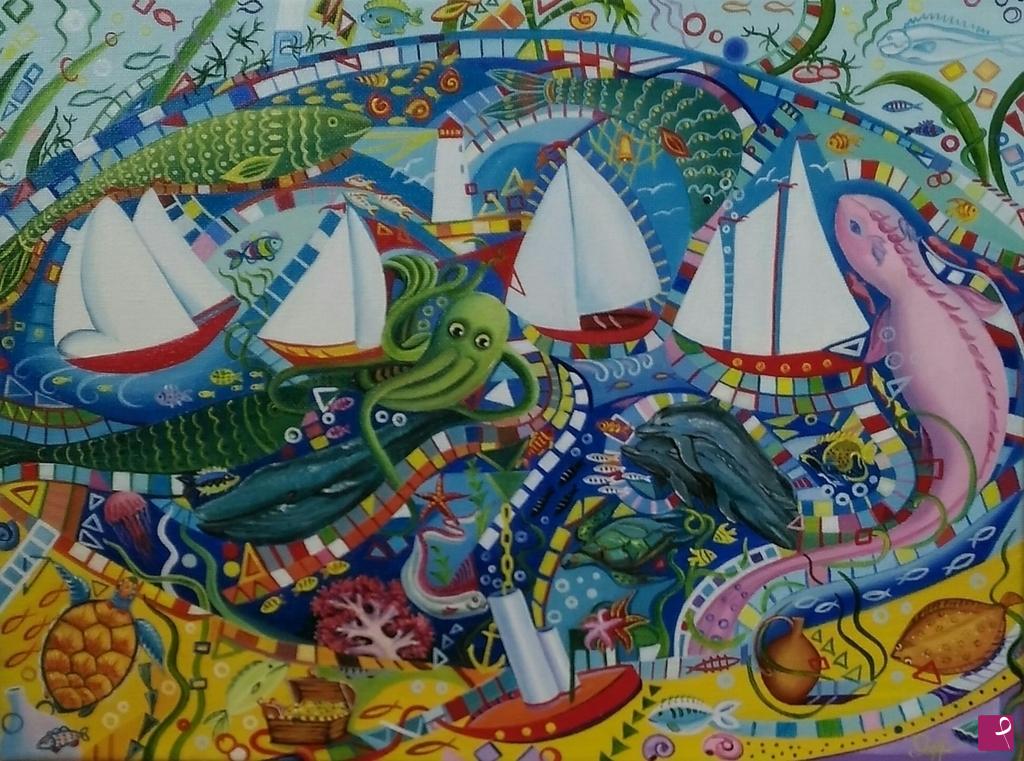 quadri in vendita online - Mosaico Mare