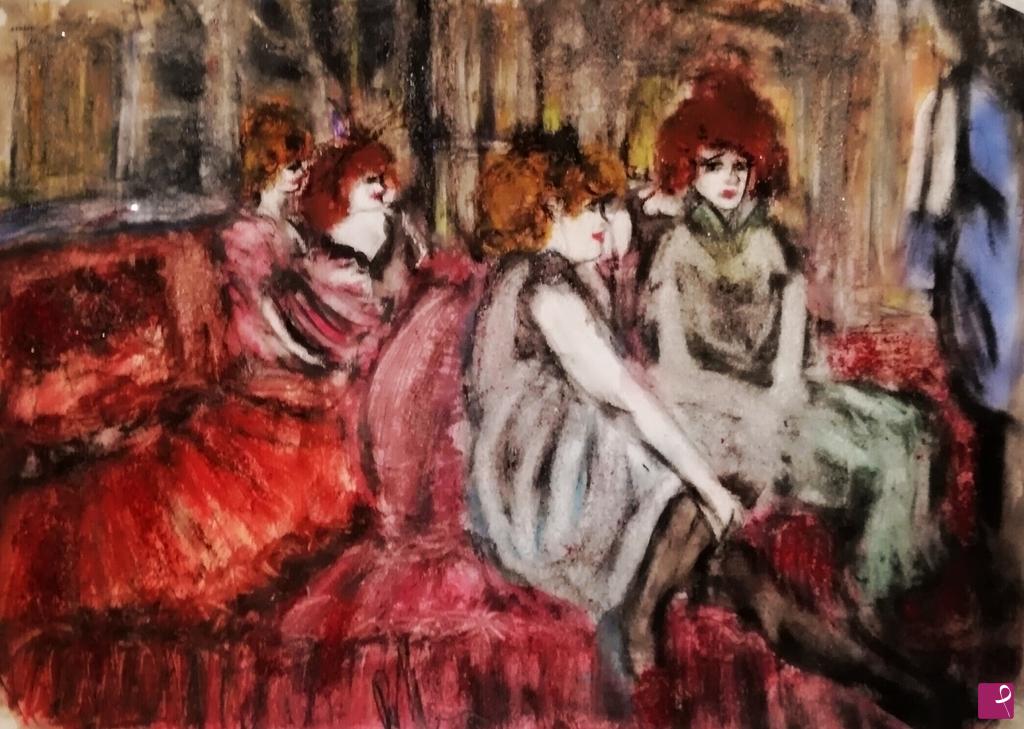 quadri in vendita online - Moulin Rouge :prostitute in attesa 
