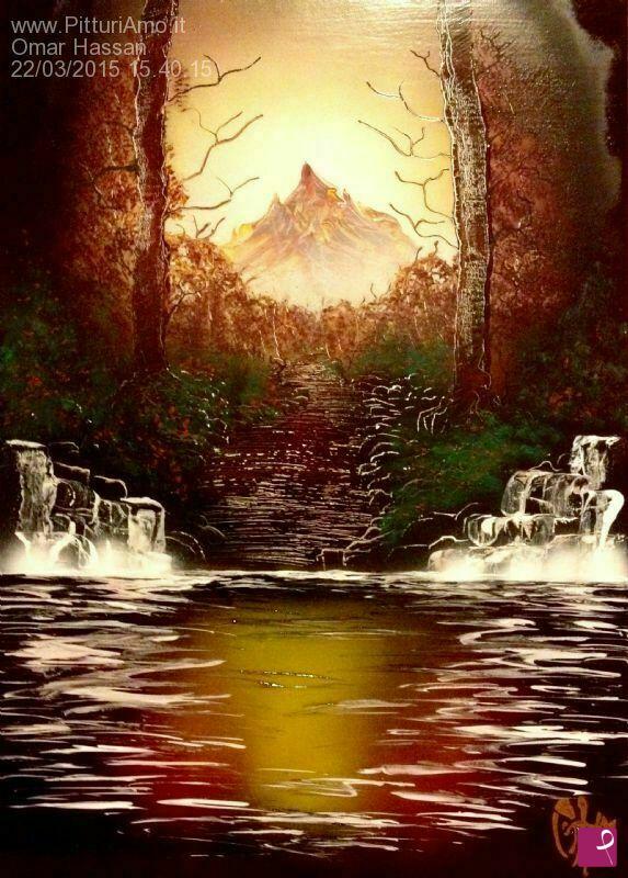 quadri in vendita online - Mountain's falls
