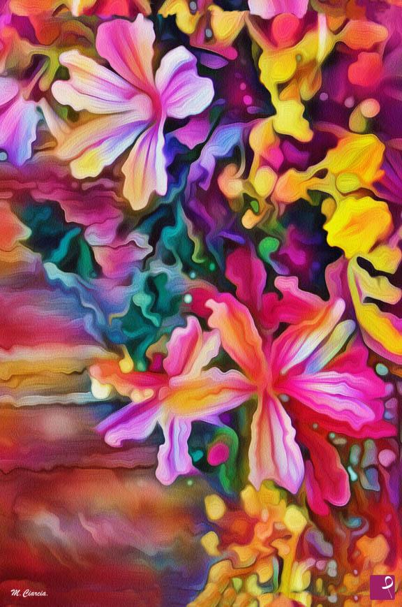 quadri in vendita online - Muro in fiore - Stampa Fine Art su Tela