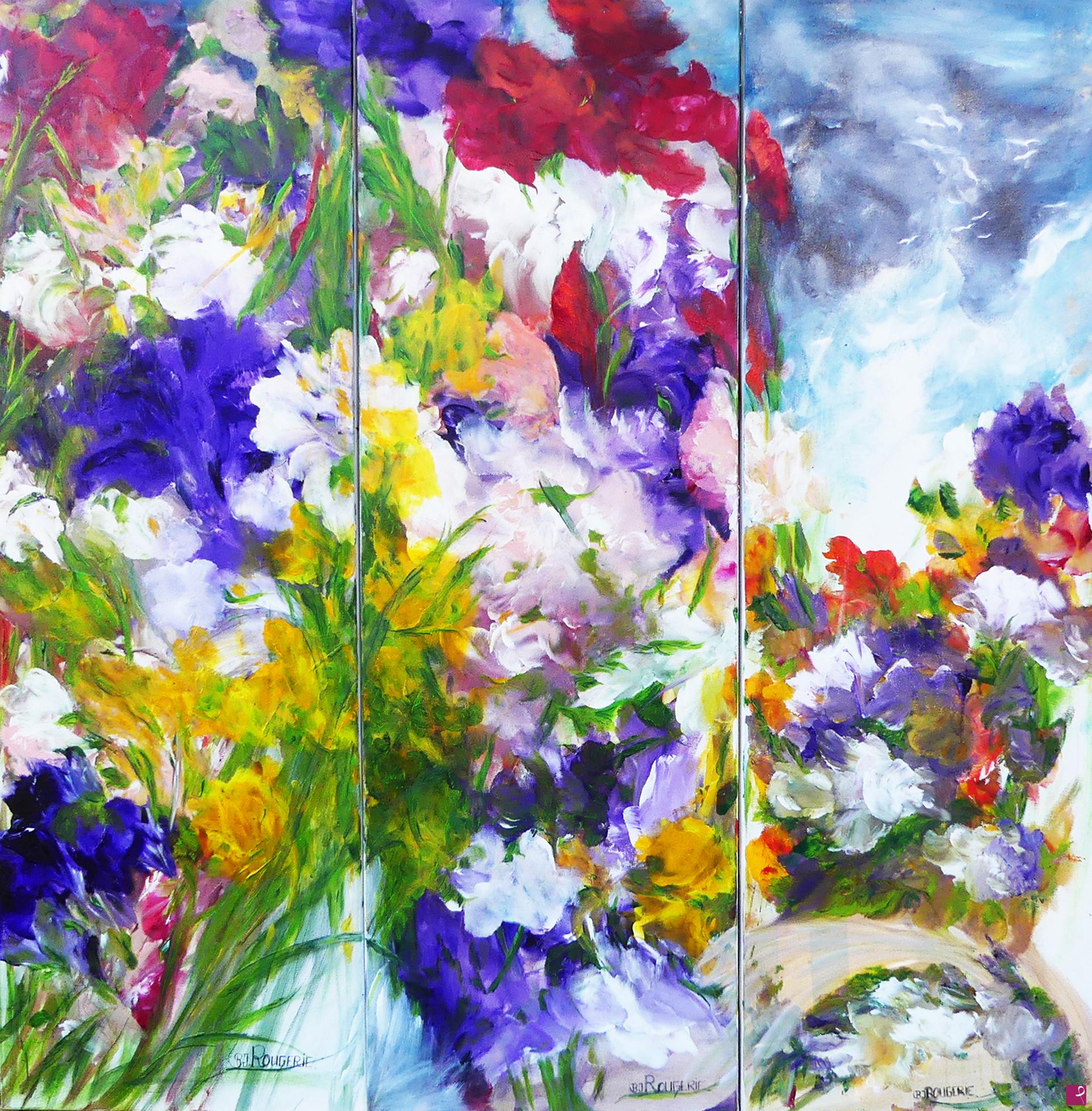 quadri in vendita online - N° 437 Triptyque Florales