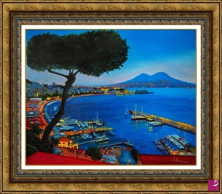 quadri in vendita online - Napoli di sera