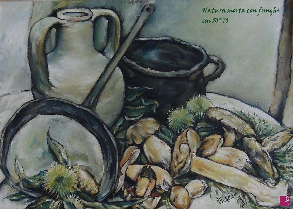 quadri in vendita online - Natura morta con funghi