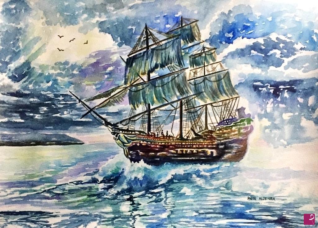 quadri in vendita online - Nave nella tempesta