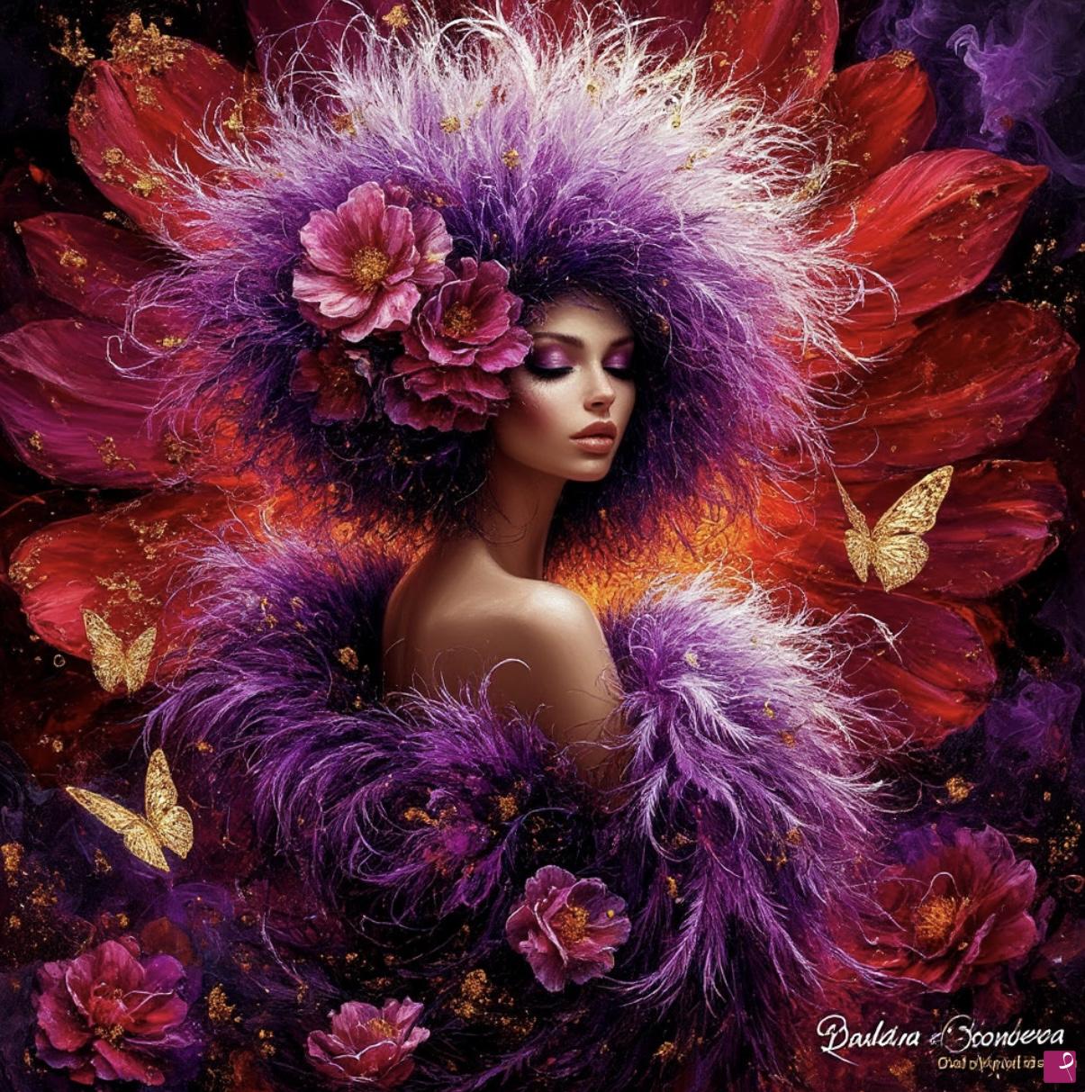 quadri in vendita online - Nice women and flowers 2