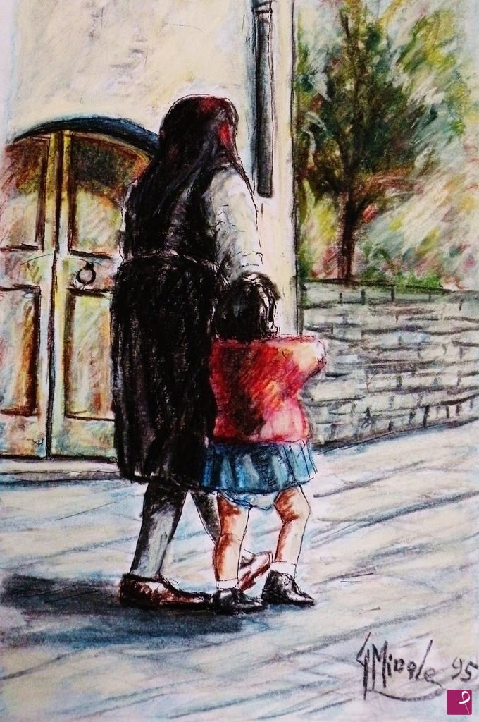 quadri in vendita online - NONNA E NIPOTINA 