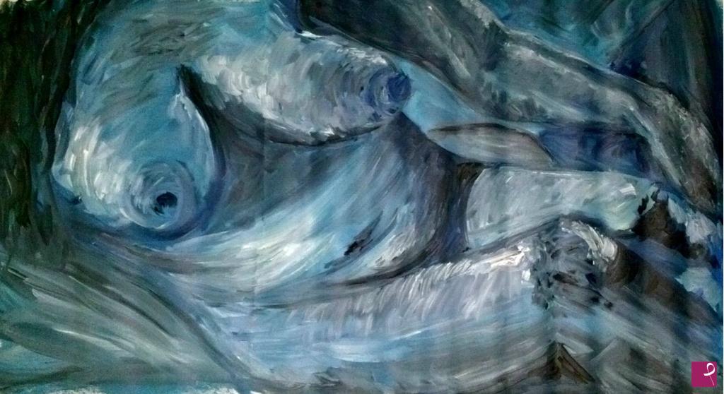 quadri in vendita online - Nudo blu