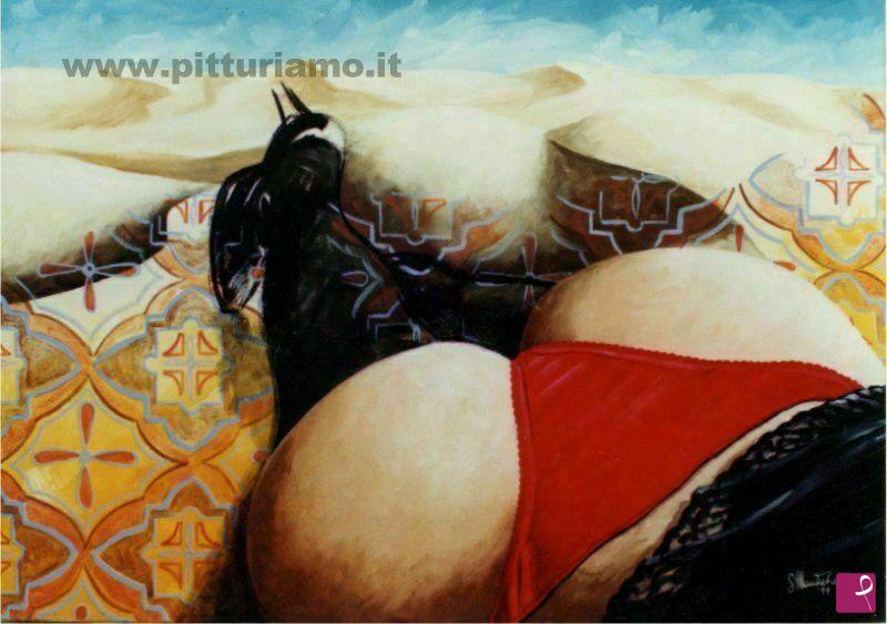 quadri in vendita online - nudo con dune