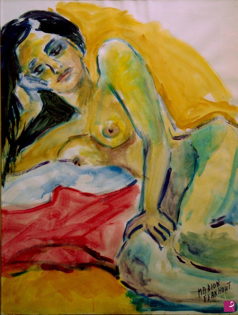 quadri in vendita online - Nudo femminile sdraiata 