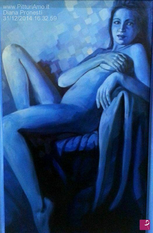 quadri in vendita online - Nudo in blu
