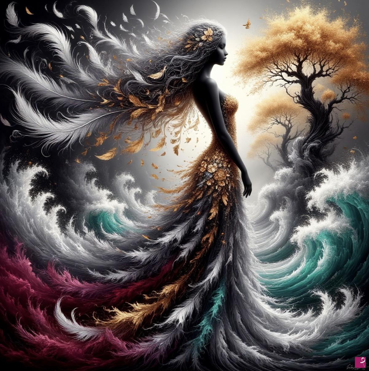 quadri in vendita online - Ocean shore, tree