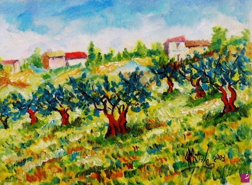 quadri in vendita online - OLIVI IN COLLINA 