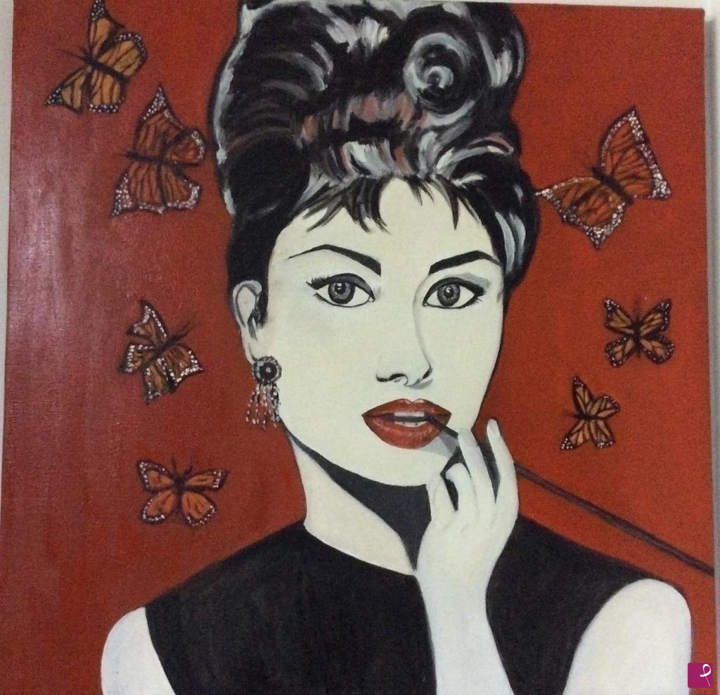 quadri in vendita online - Omaggio a Audrey Hepburn 