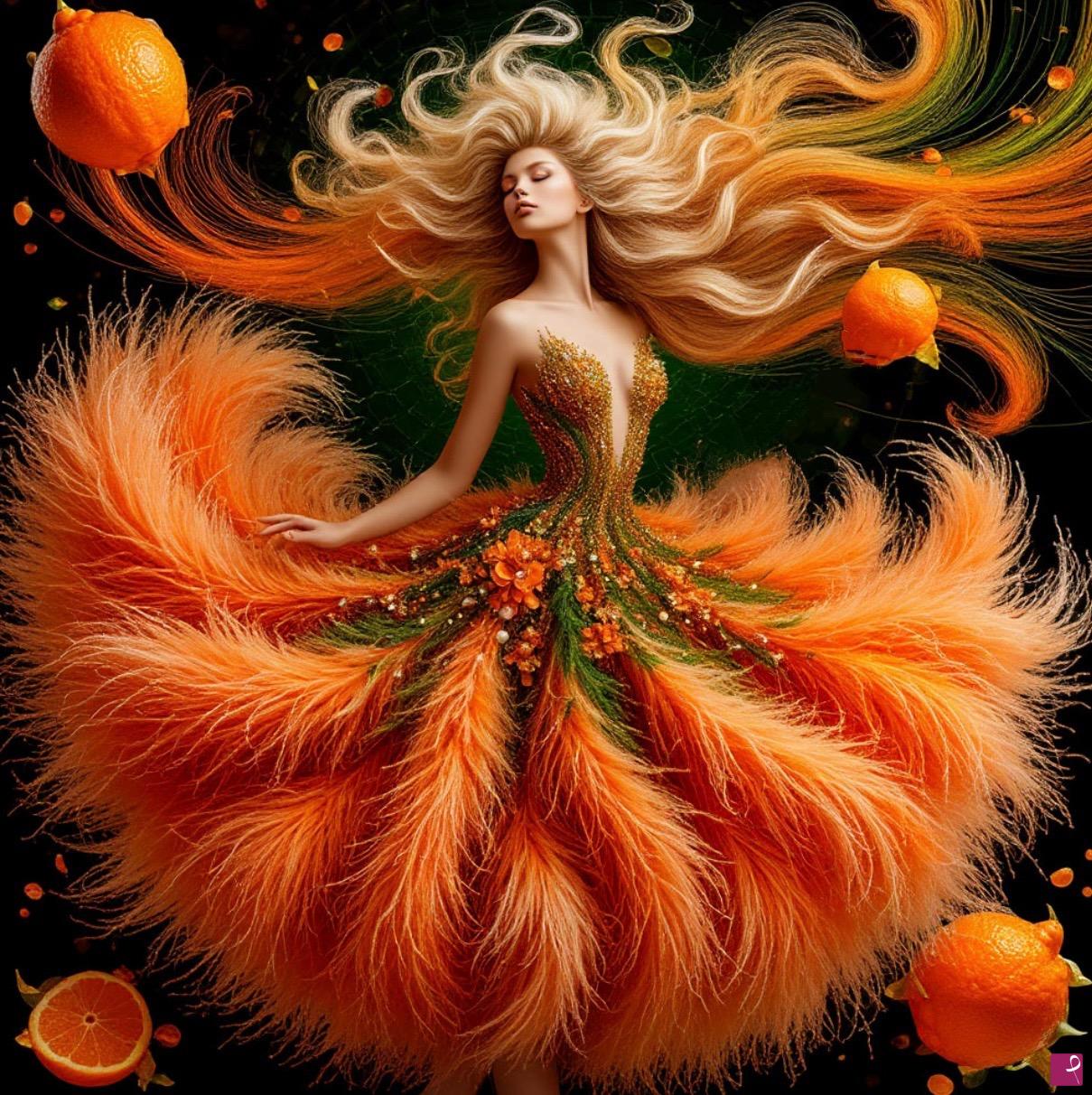 quadri in vendita online - Orange lady