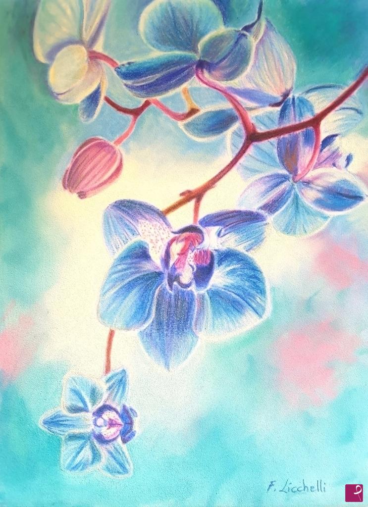 quadri in vendita online - Orchidea blu
