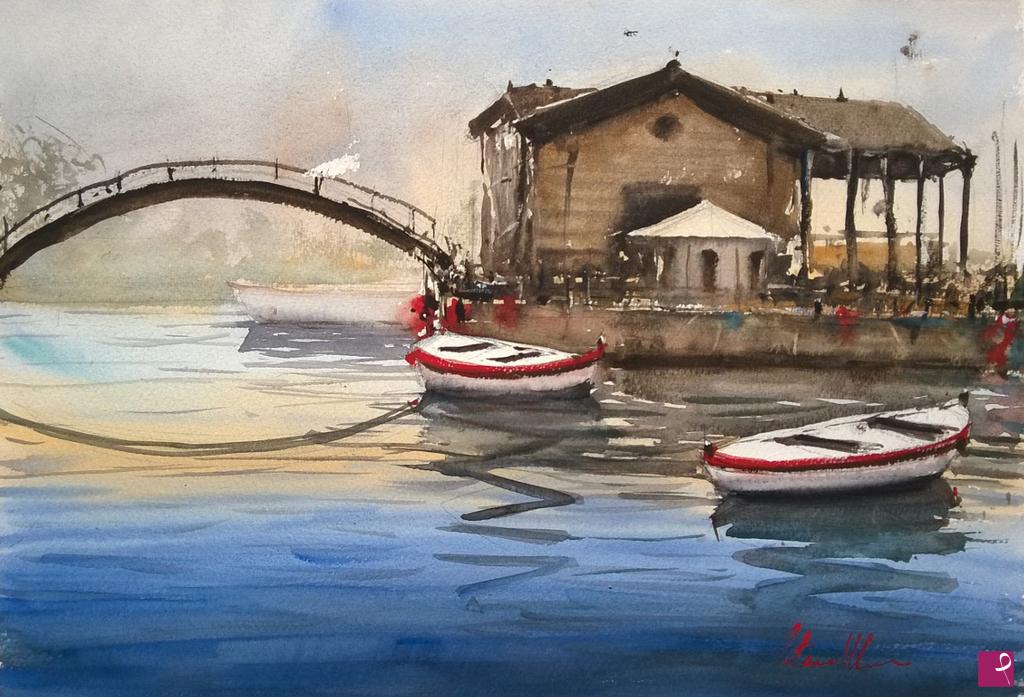 quadri in vendita online - Ostia, borghetto dei pescatori _3_