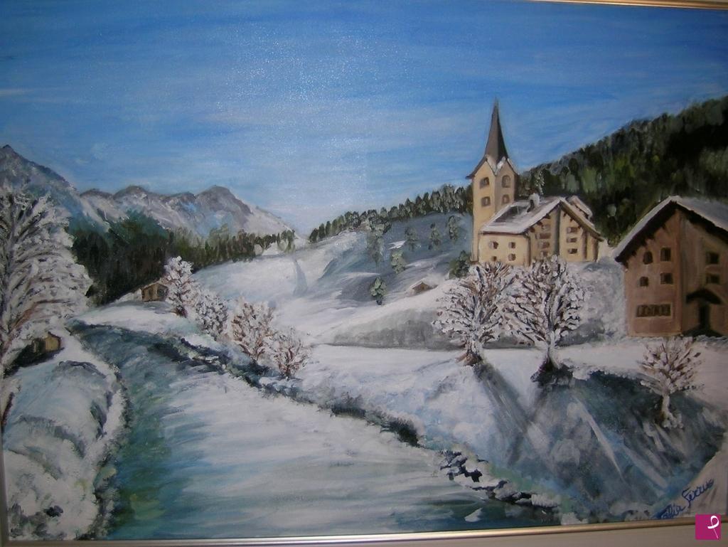 quadri in vendita online - Paesaggio innevato!