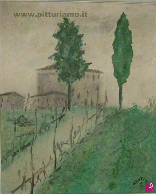 quadri in vendita online - paesaggio toscano autunno