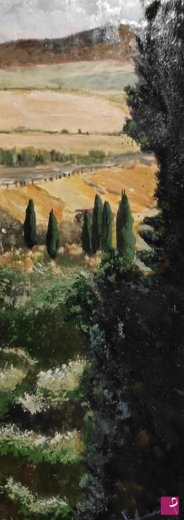quadri in vendita online - PAESAGGIO TOSCANO CON CIPRESSI
