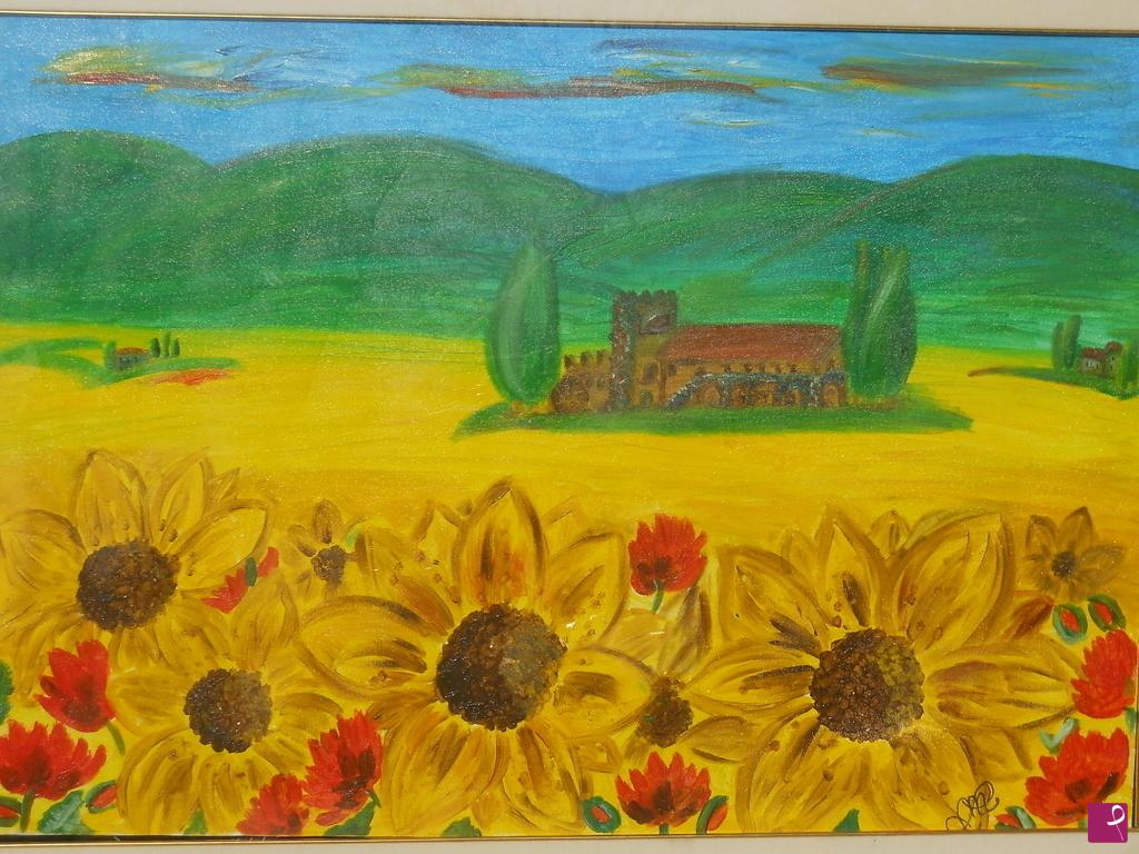 quadri in vendita online - "Paesaggio toscano con girasoli"