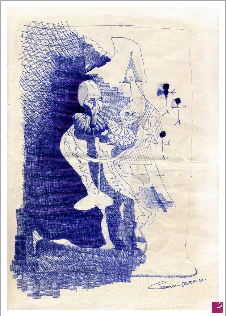 quadri in vendita online - Pagliacci - 1980