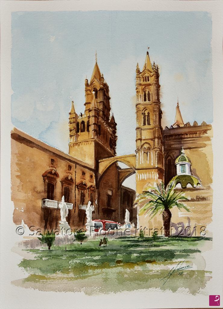 quadri in vendita online - Palermo - la Cattedrale - Scorcio