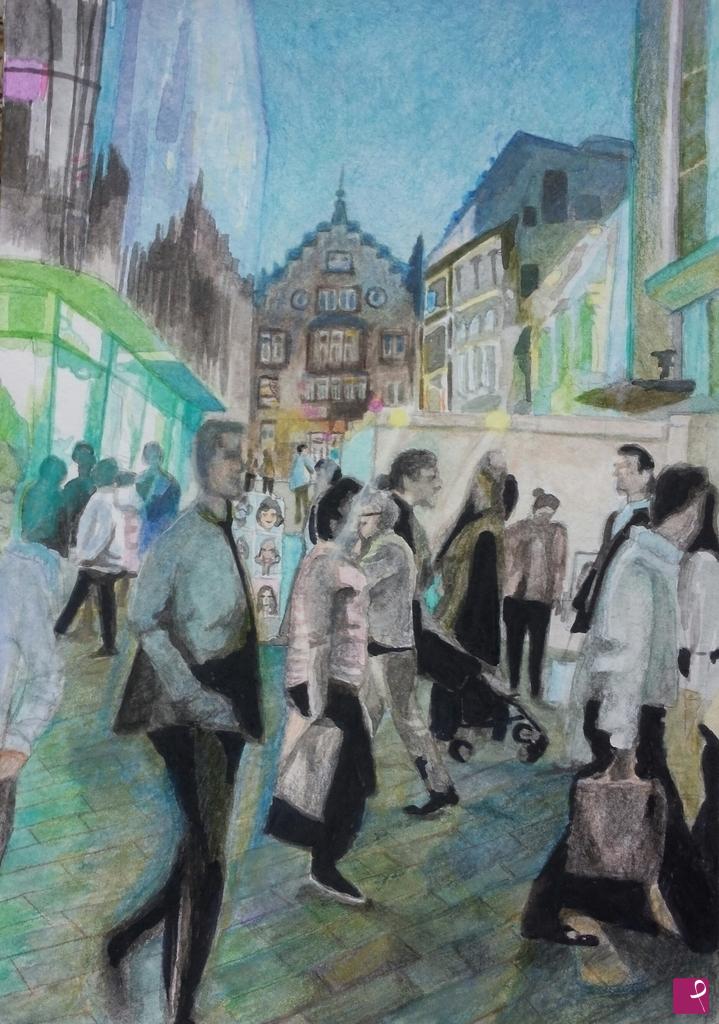 quadri in vendita online - Passeggiata a Londra