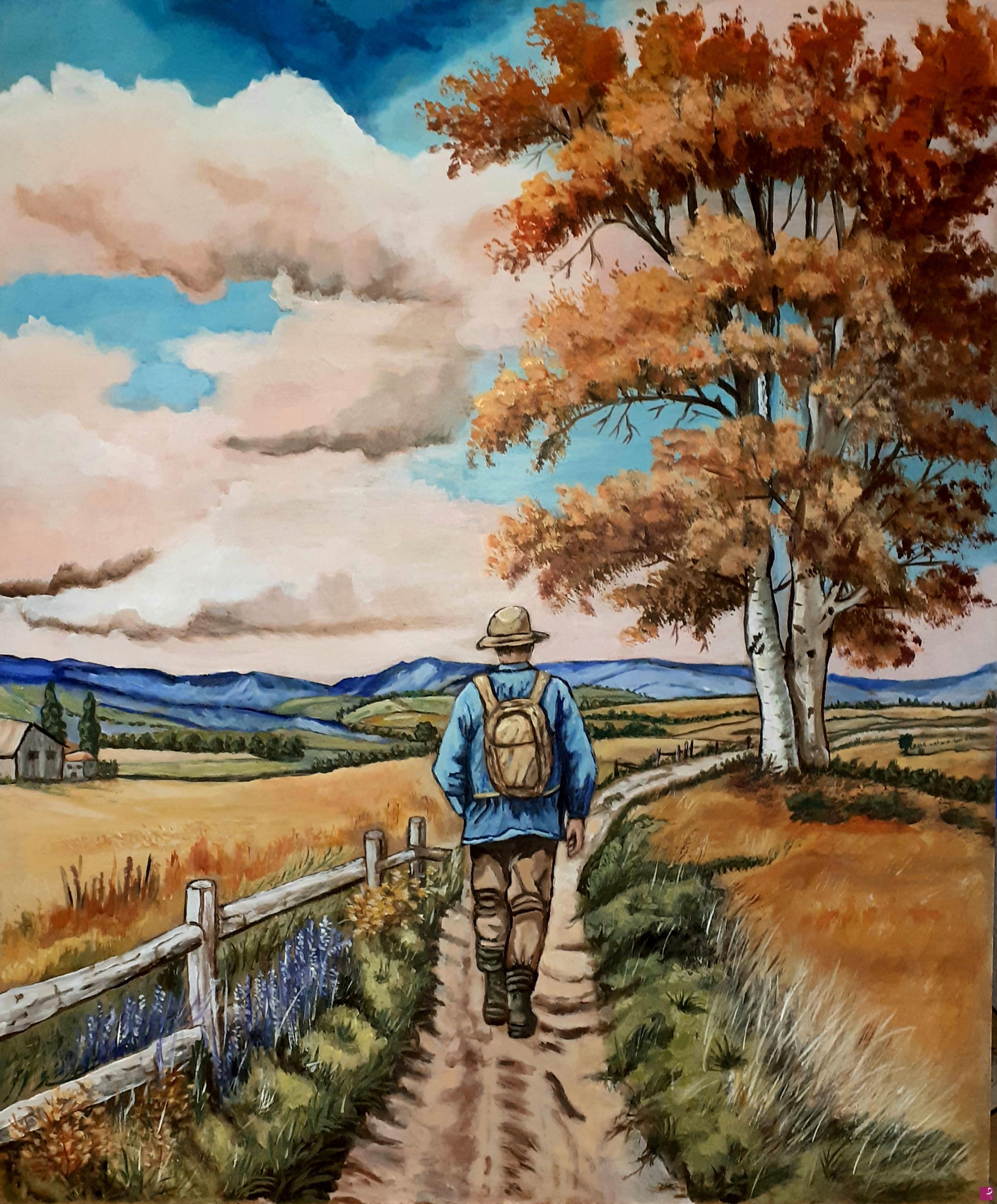 quadri in vendita online - Passeggiata d 'autunno 