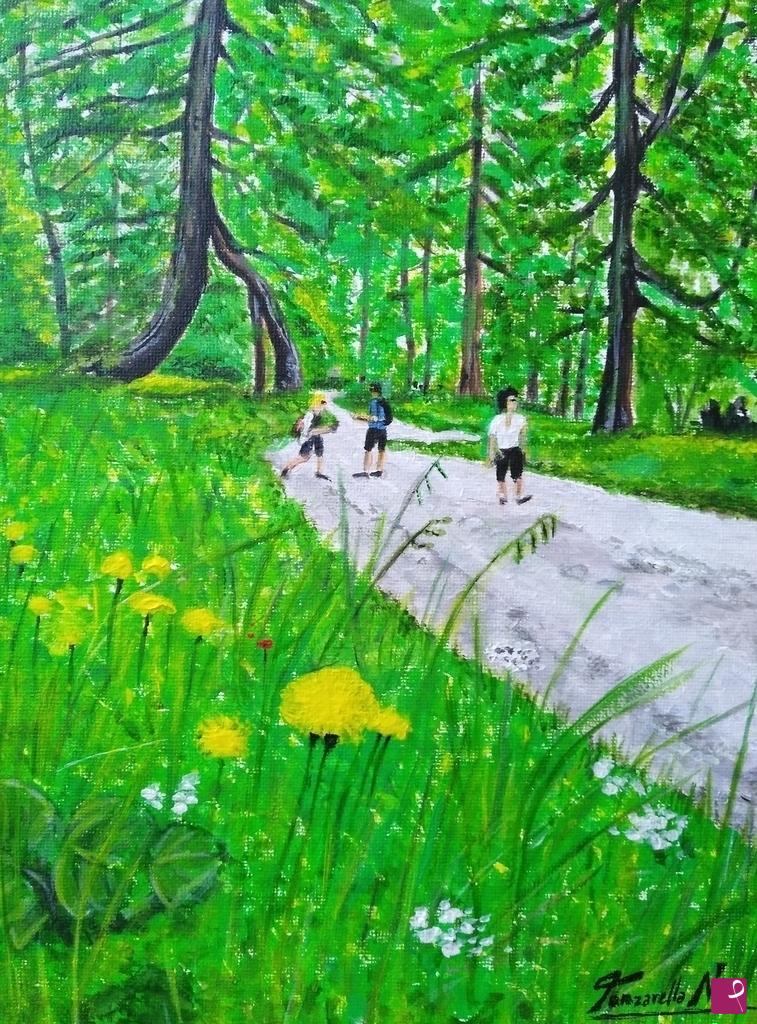 quadri in vendita online - Passeggiata Nel Verde 