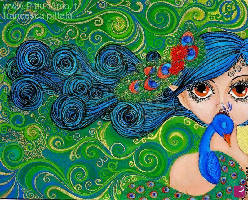 quadri in vendita online - Peacock Fairy