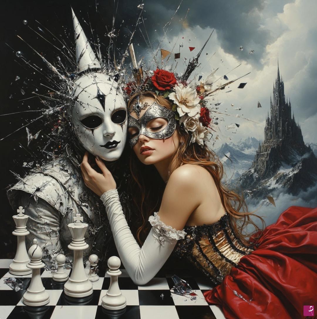 quadri in vendita online - Person in a mask