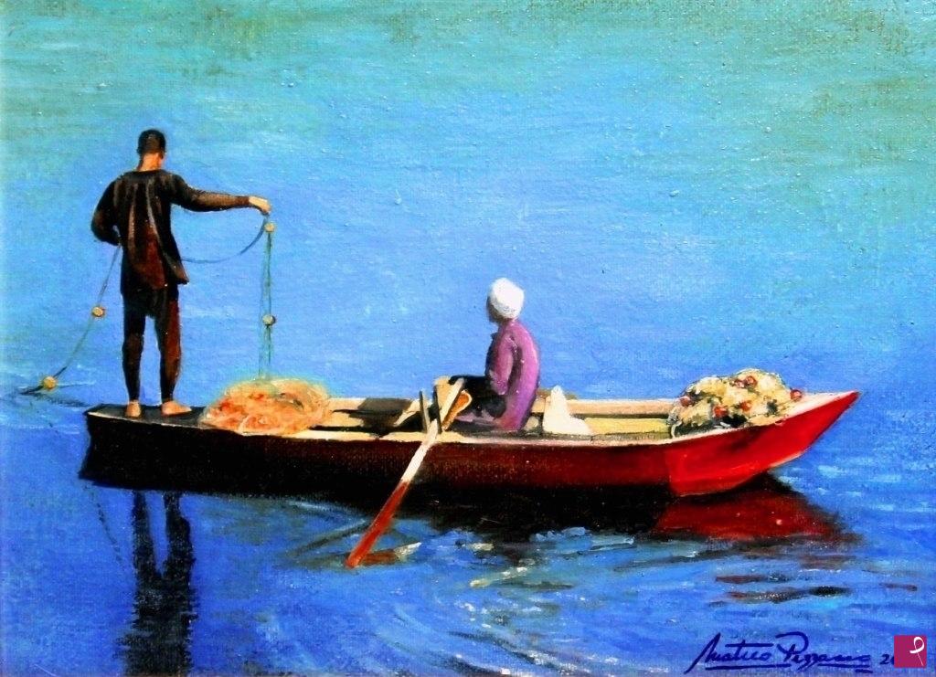quadri in vendita online - PESCATORI SUL NILO