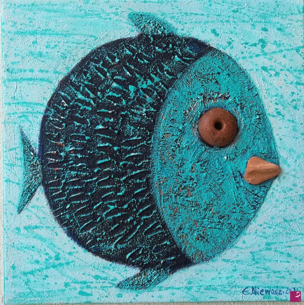 quadri in vendita online - Pesce turchese