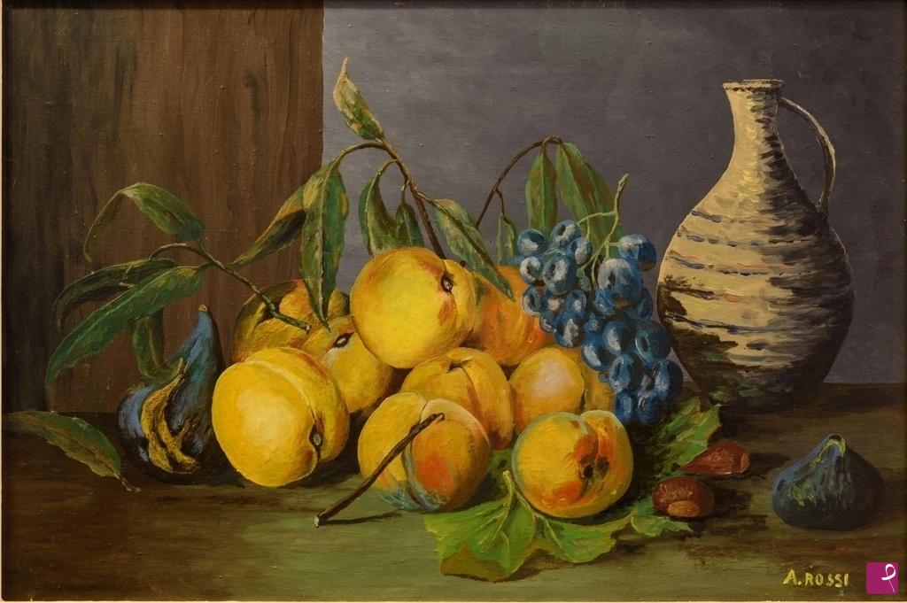 quadri in vendita online - PESCHE UVA E VASO   (1970 )