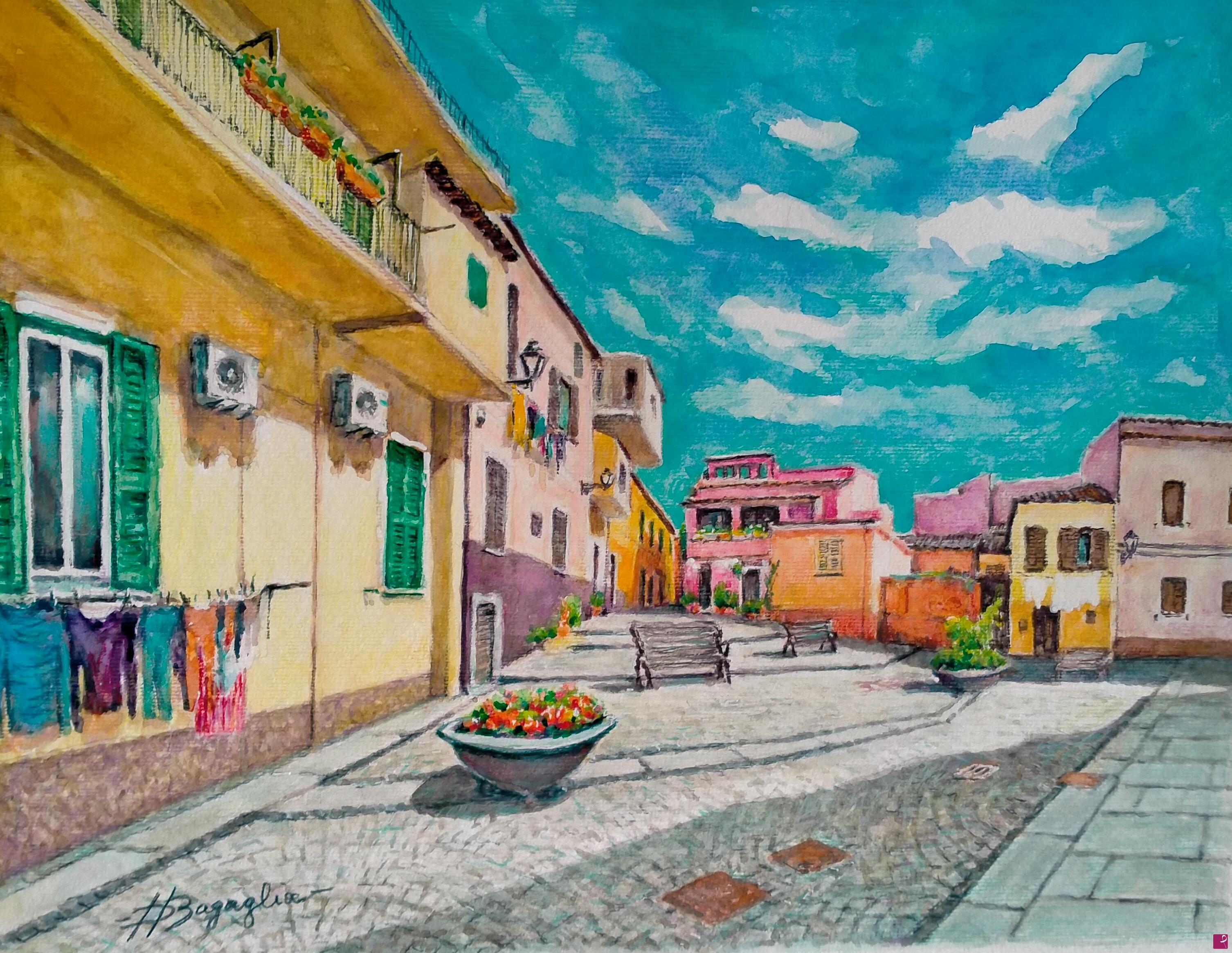 quadri in vendita online - PIAZZA FERRACCIO LA MADDALENA