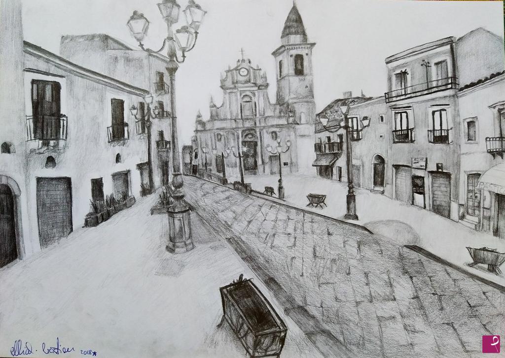 quadri in vendita online - Piazza Garibaldi di Agira (EN)