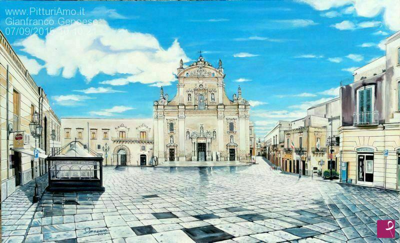 quadri in vendita online - Piazza San Pietro (Galatina)