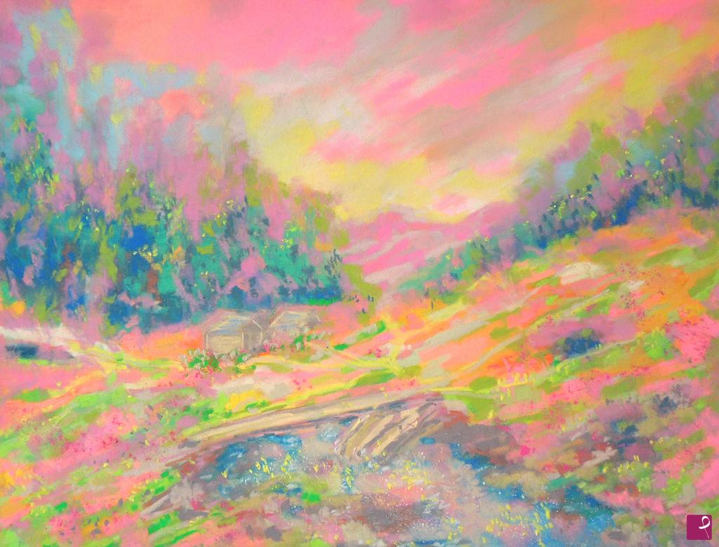 quadri in vendita online - Pink sky on pink fields - 358