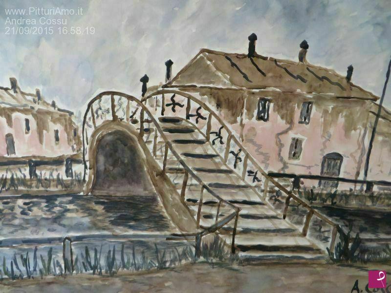 quadri in vendita online - Ponte di ferro sui Navigli