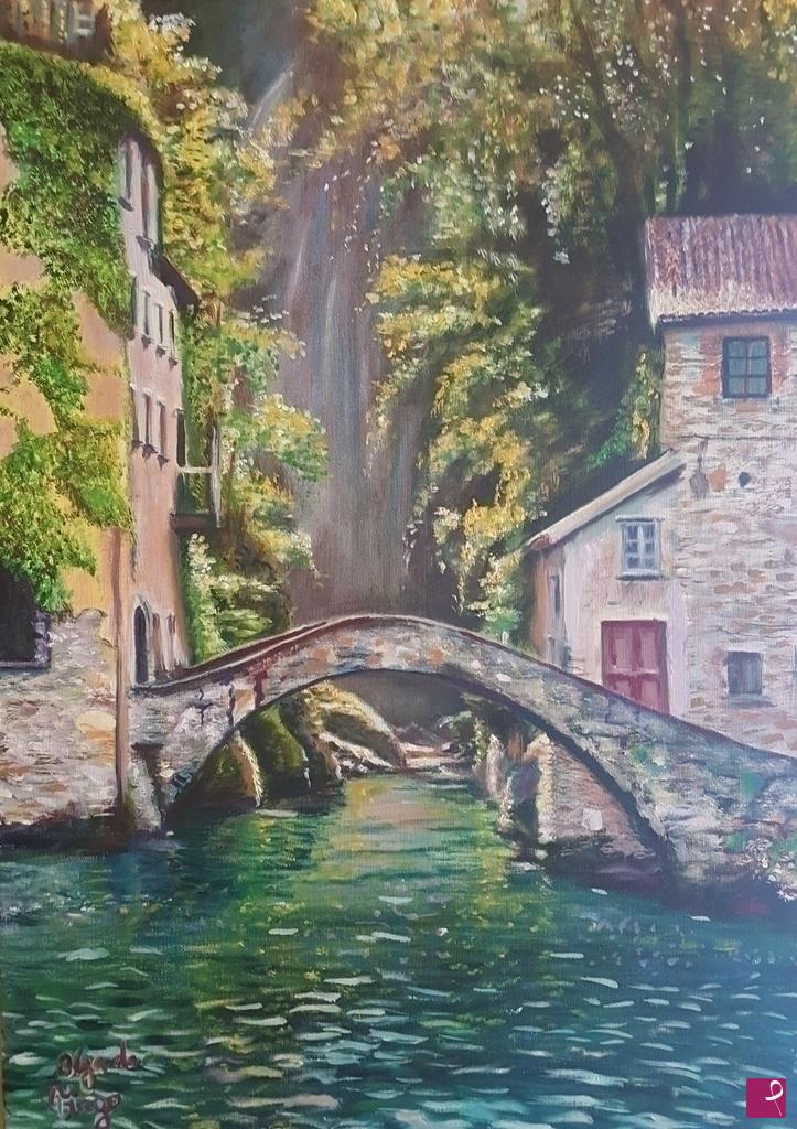 quadri in vendita online - Ponte di montagna