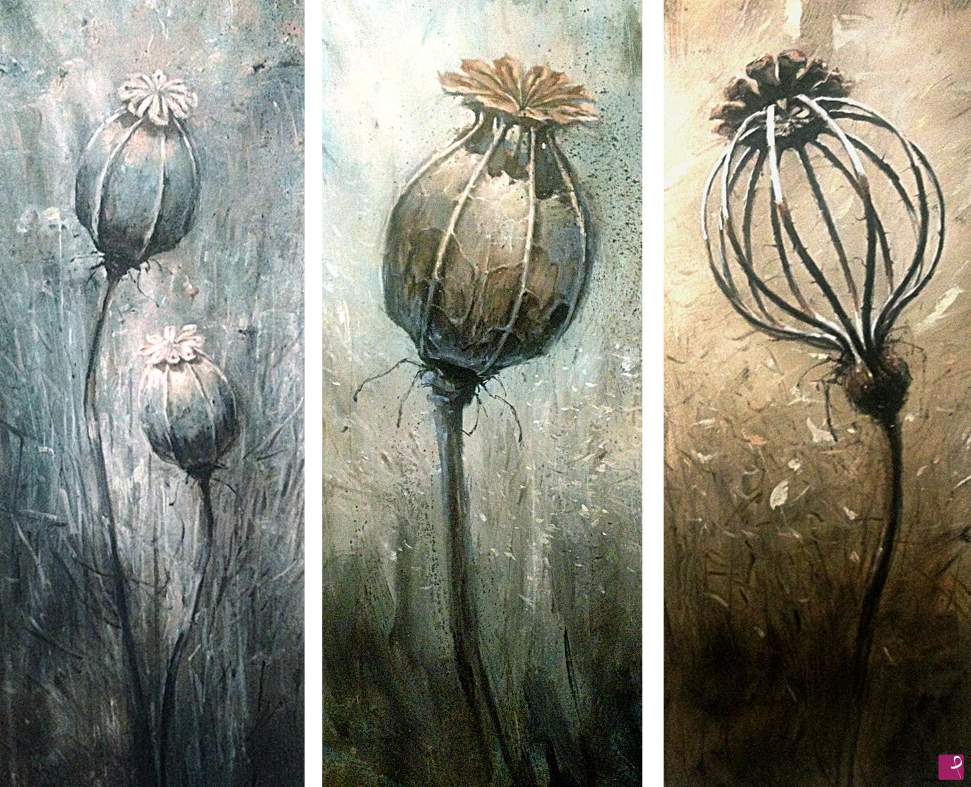quadri in vendita online -  POPPY'S  - TRITTICO DI QUADRI