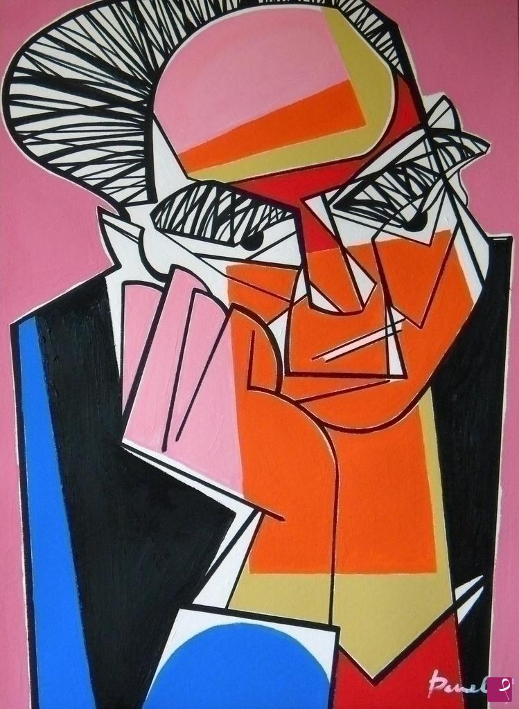 quadri in vendita online - Portrait de Alberto Moravia