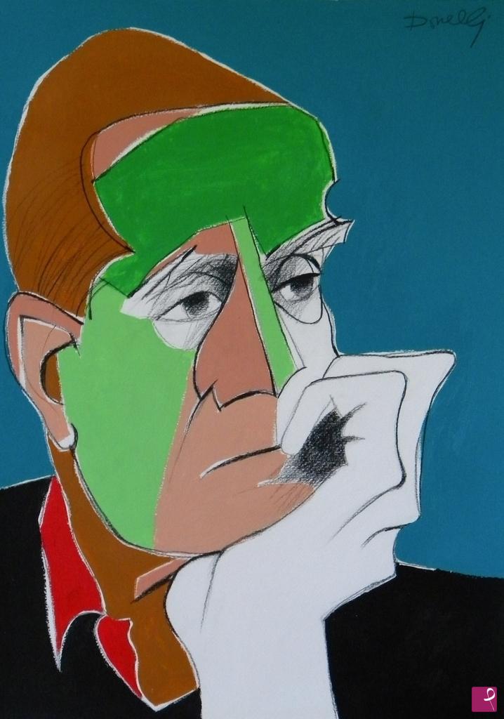 quadri in vendita online - Portrait of Alberto Moravia