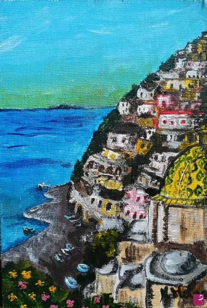 quadri in vendita online - Positano in miniatura 