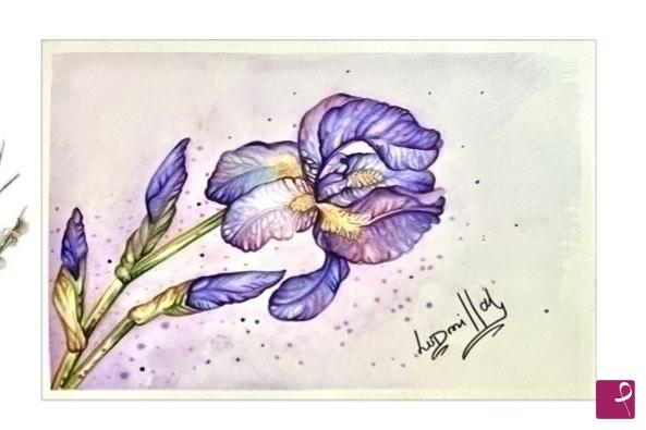 quadri in vendita online - Poster stampa originale con fiore iris viola