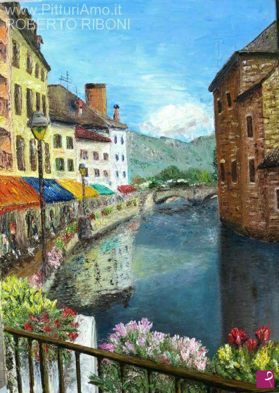 quadri in vendita online - PRIMAVERA SUL FIUME