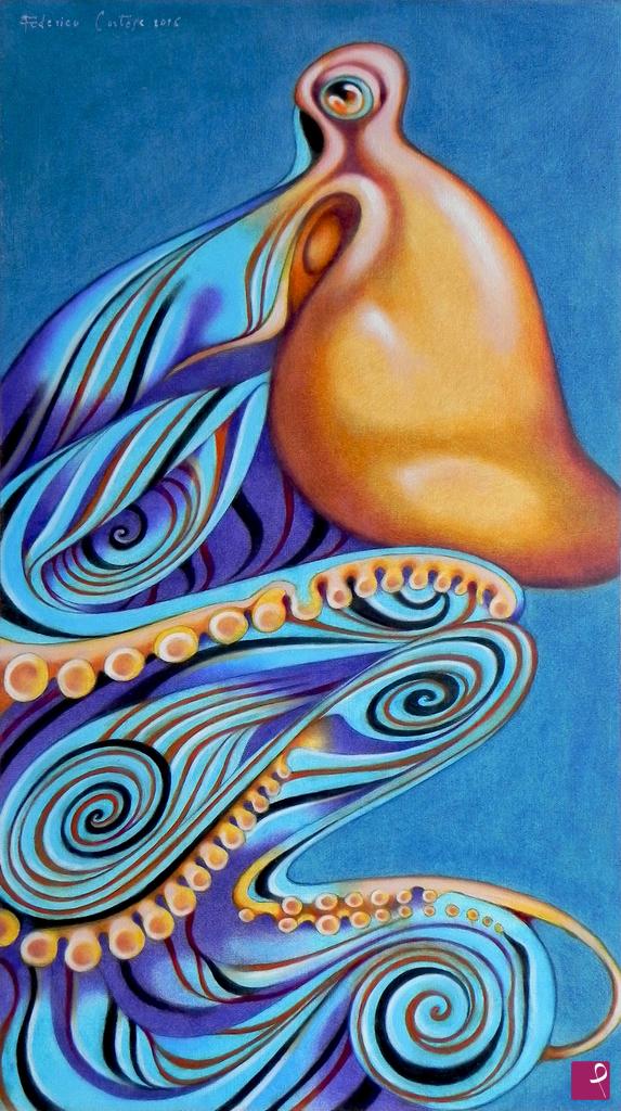 quadri in vendita online - Psychedelic octopus