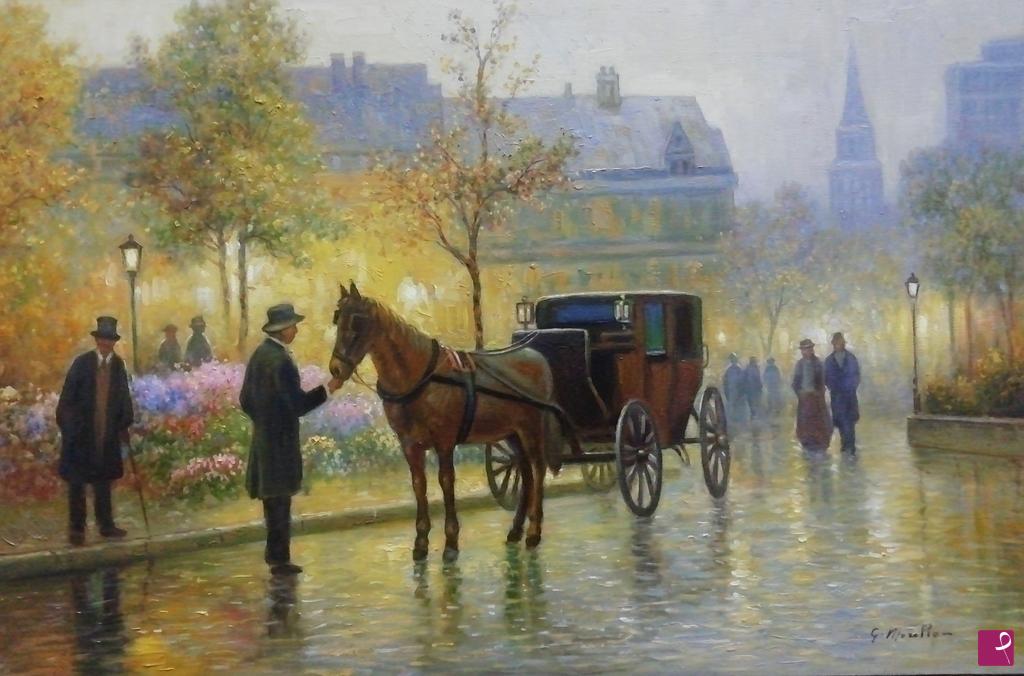 quadri in vendita online - Quadri in vendita - La passeggiata in una via di Parigi